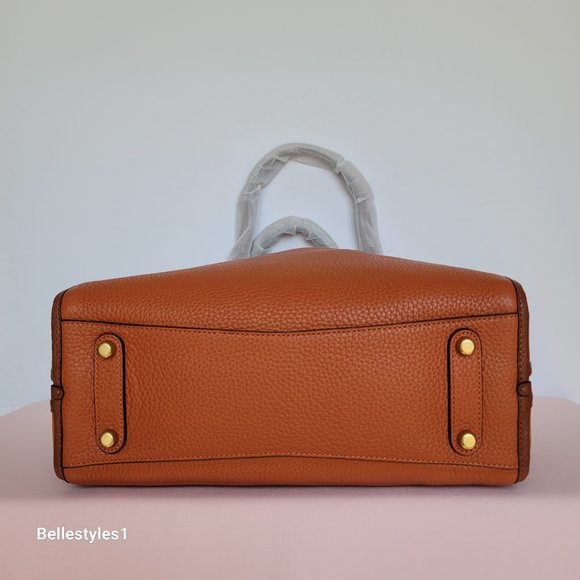 COACH Lori Colorblocked Pebbled Leather & Suede Shoulder Bag- Canyon color⭐ - Picture 9 of 16